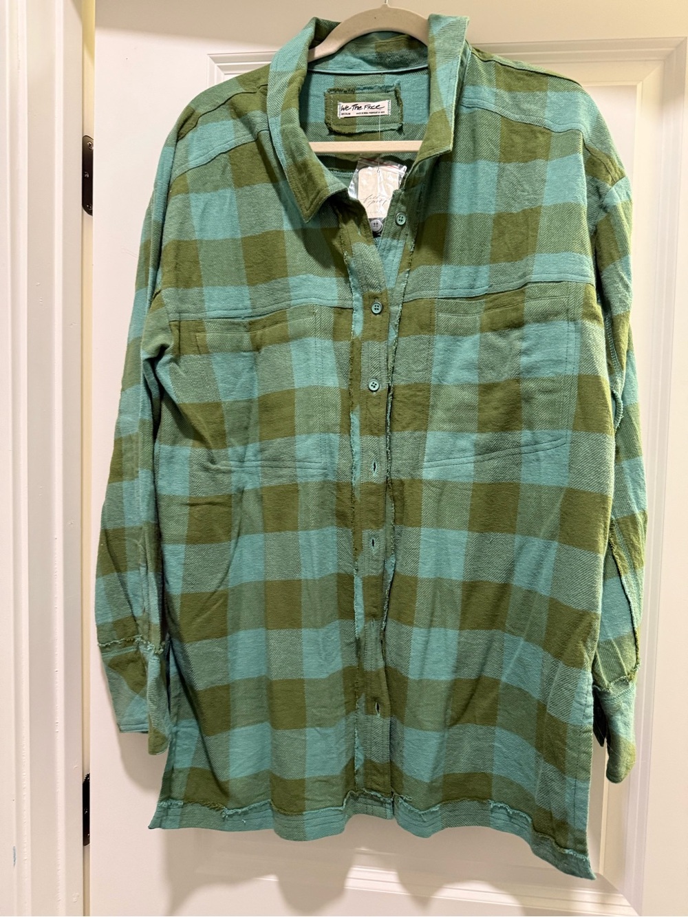 NWT Free People "So Long Summer" Plaid Flannel Shacket